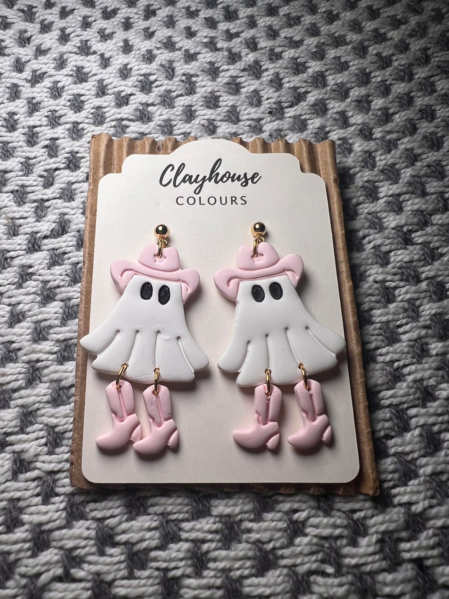 Ghost Pink Dangle Earrings