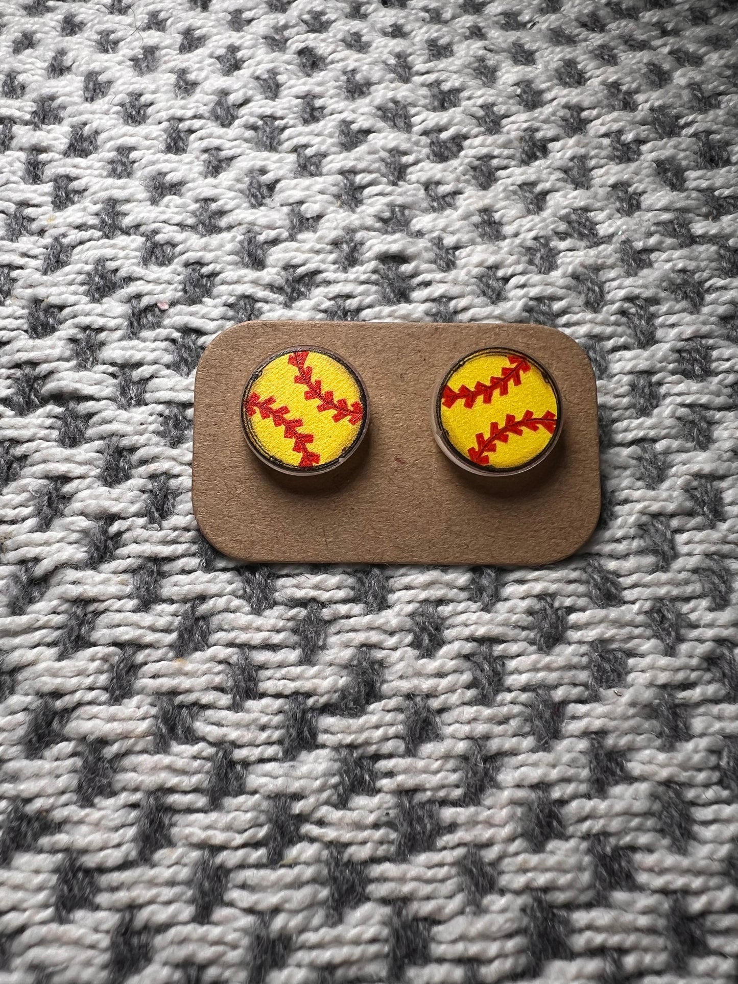 Softball Stud Earrings