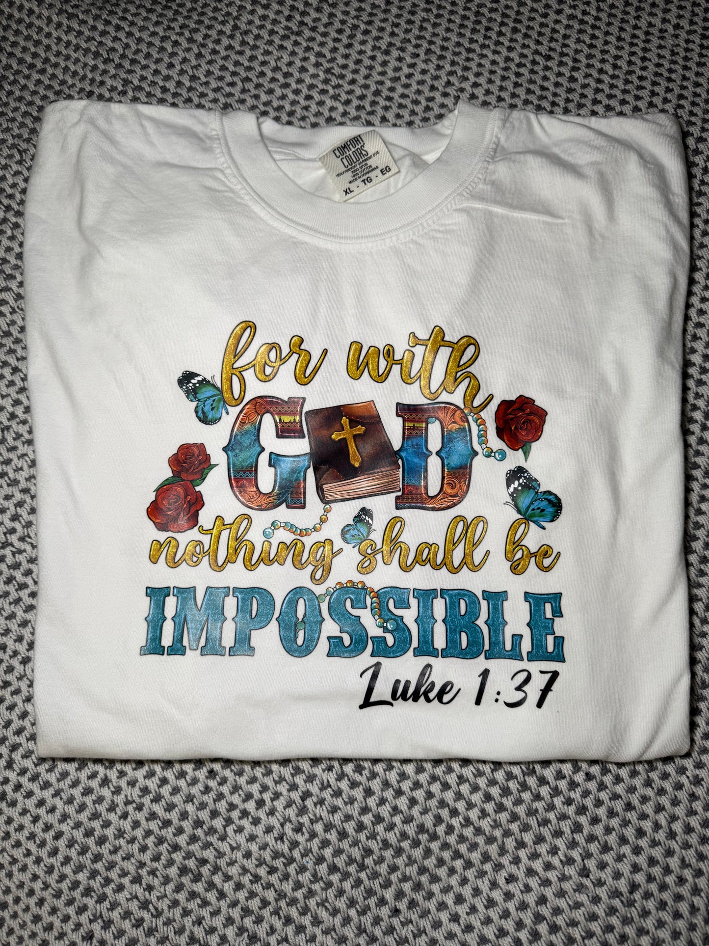 Luke 1:37 - Comfort Colors image 0