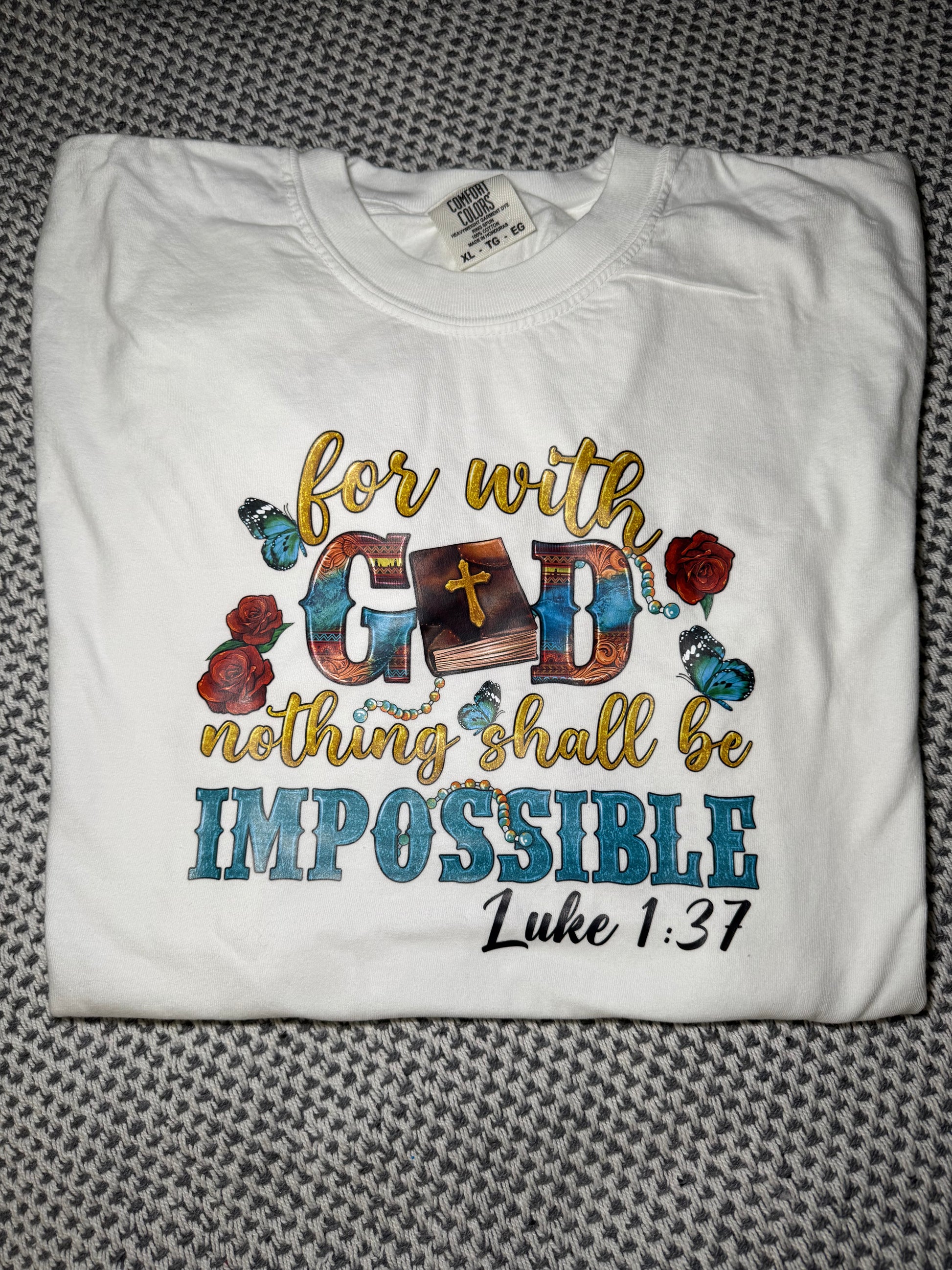 Luke 1:37 - Comfort Colors image 0