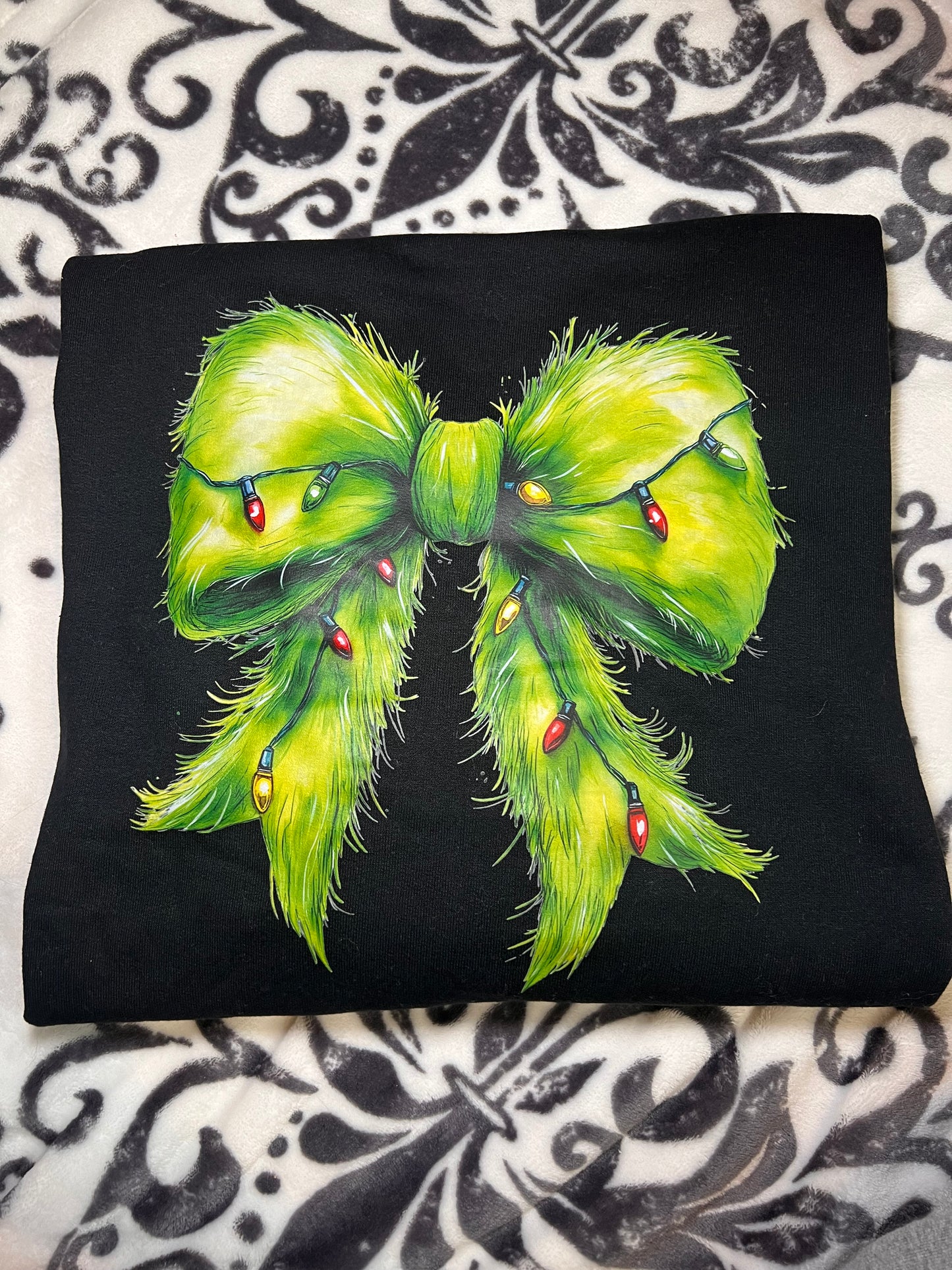 Green Christmas Bow Crewneck