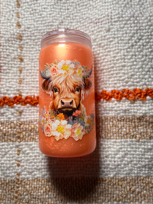 Bright Orange Cow Tumbler