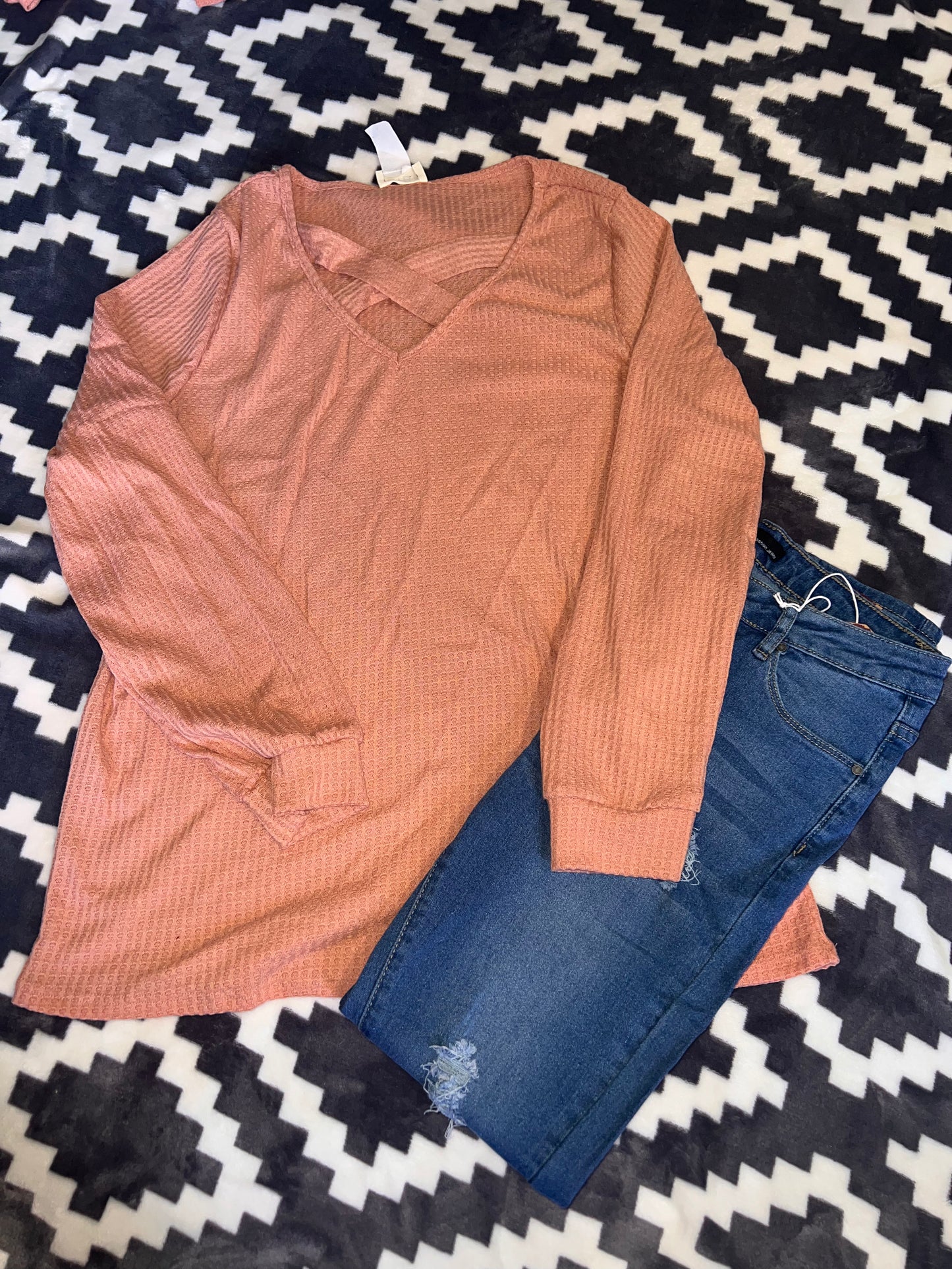 Peach Crisscross Top